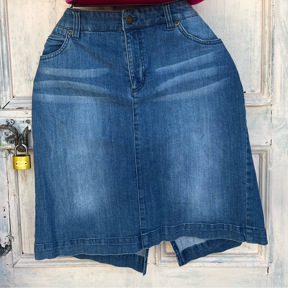 Jones New York Blue Denim A-Line Skirt - Picture 1 of 1